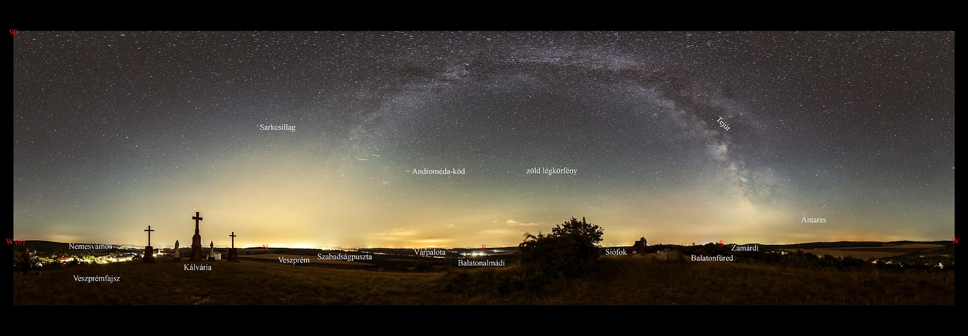 Tejút és a városi fényszennyezés